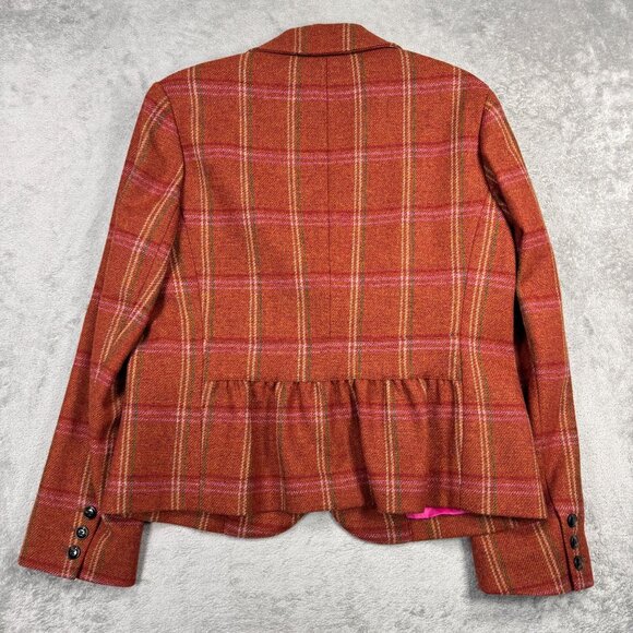 Vintage Talbots Wool Plaid Blazer Classic Grandmacore Feminine Peplum Academia - Picture 4 of 8